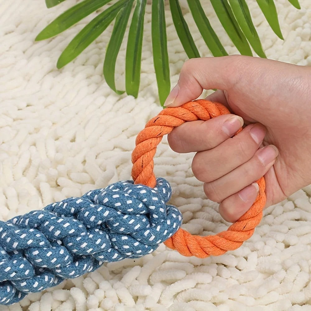 Juguete de cuerda para perros con doble aro