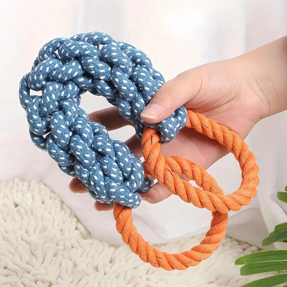 Juguete de cuerda para perros con doble aro