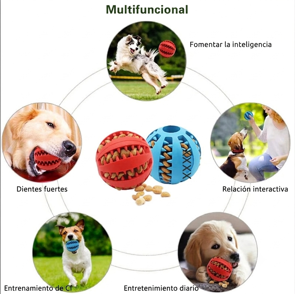 Pelota masticable para perros para la limpieza dental