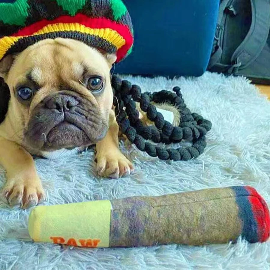 Juguete masticable para perros con forma de cigarro