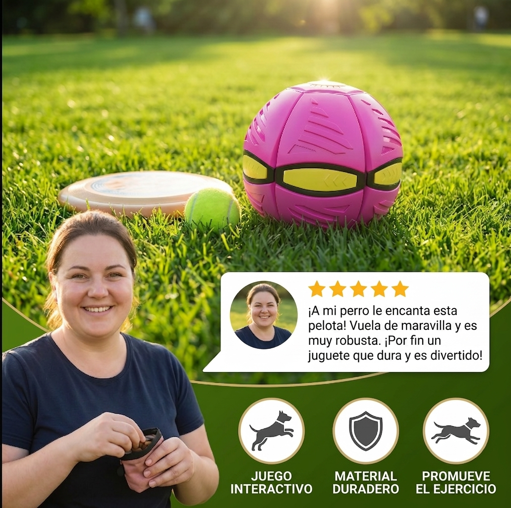 Pelota voladora interactiva para perros