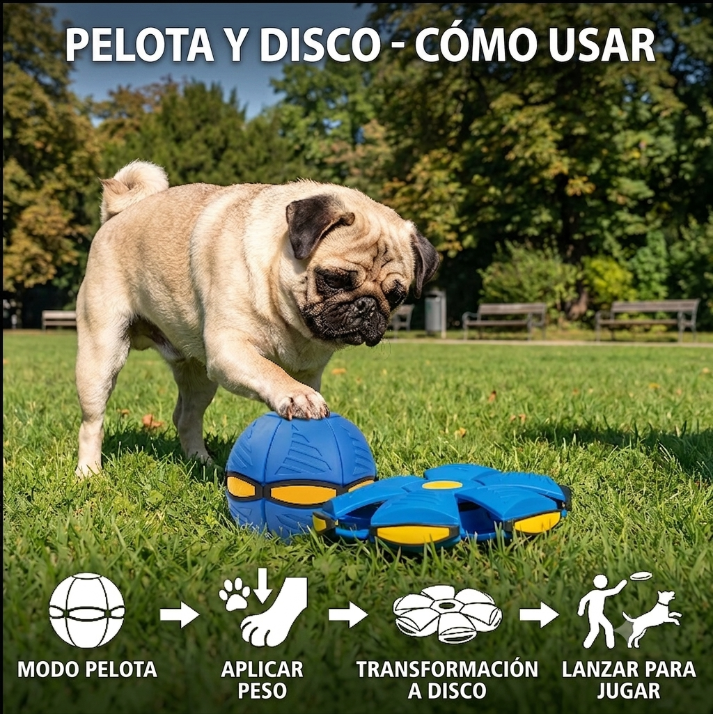 Pelota voladora interactiva para perros