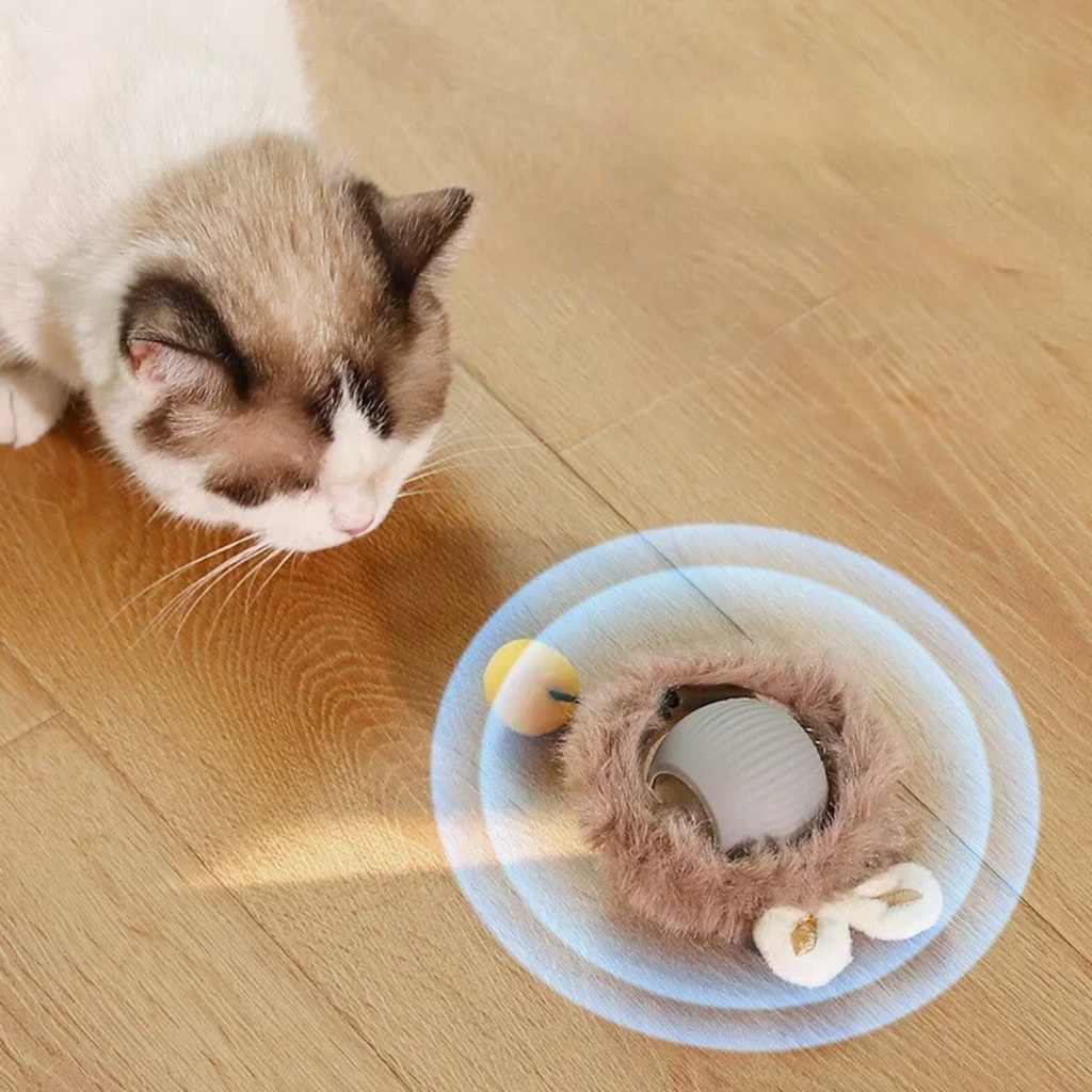 Juguete interactivo con pelo para gatos