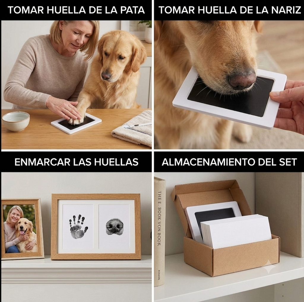 Set para huellas de patas y nariz de mascotas: kit de recuerdos DIY para perros