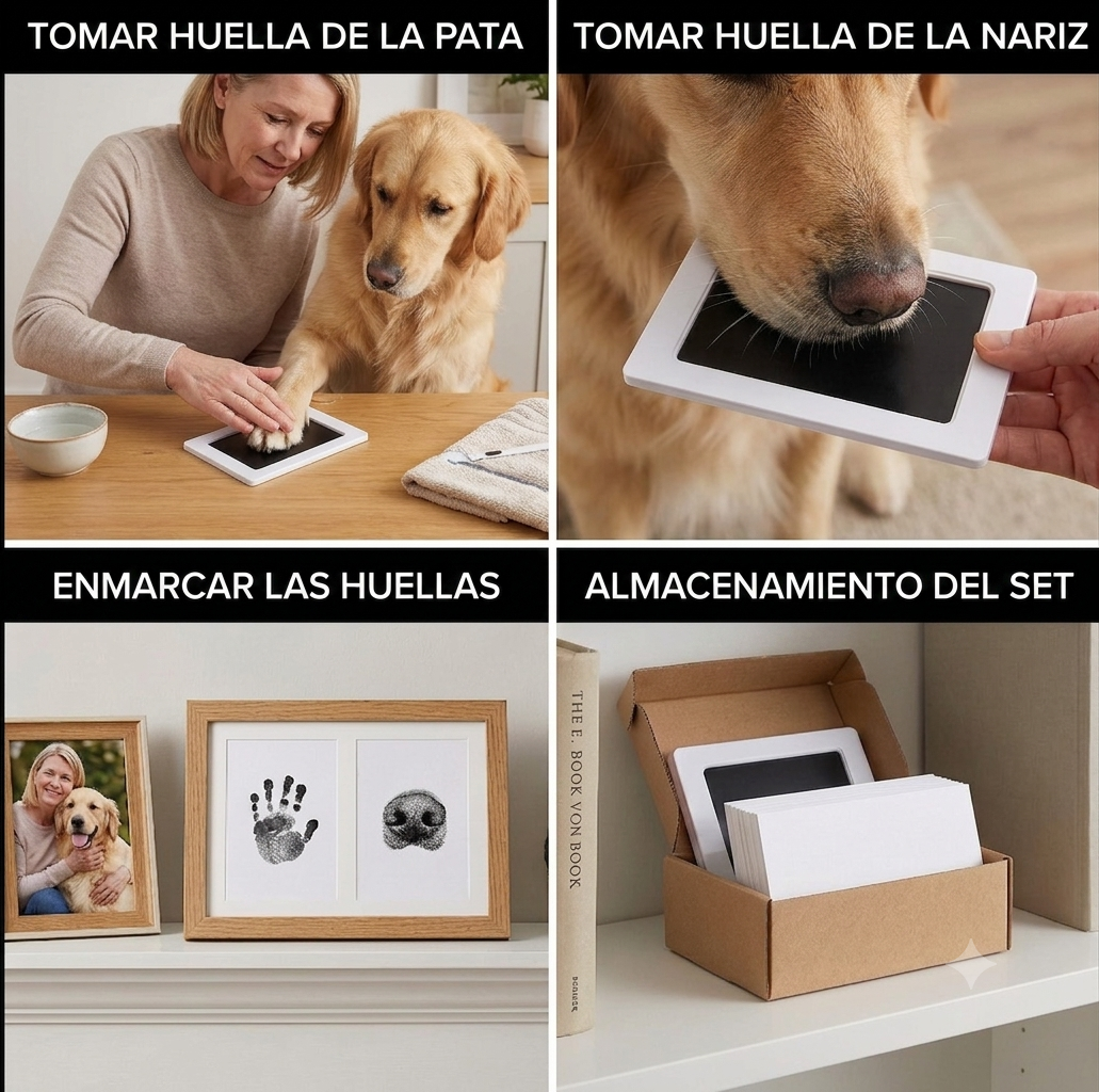 Set para huellas de patas y nariz de mascotas: kit de recuerdos DIY para perros