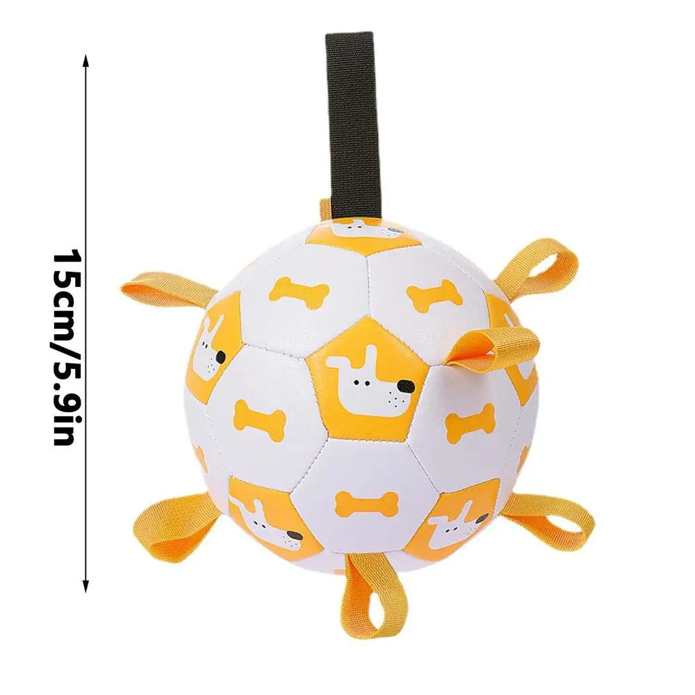 Juguete para perros en forma de pelota con cuerdas de tracción integradas